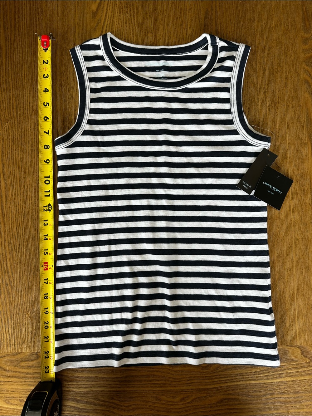 Women’s Navy and White Striped Tank Top